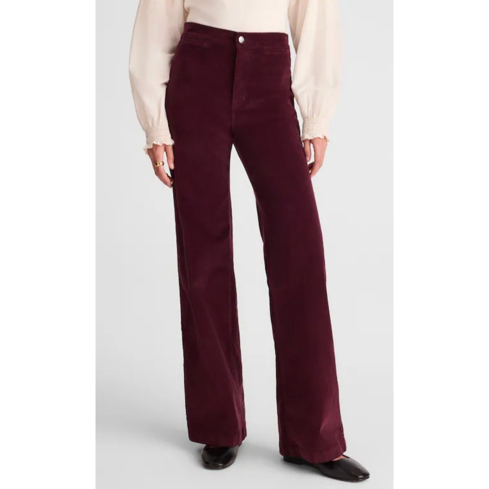 Madewell | NWT The Wide-Leg Pant in Corduroy Dark Pomegranate | Sz 26